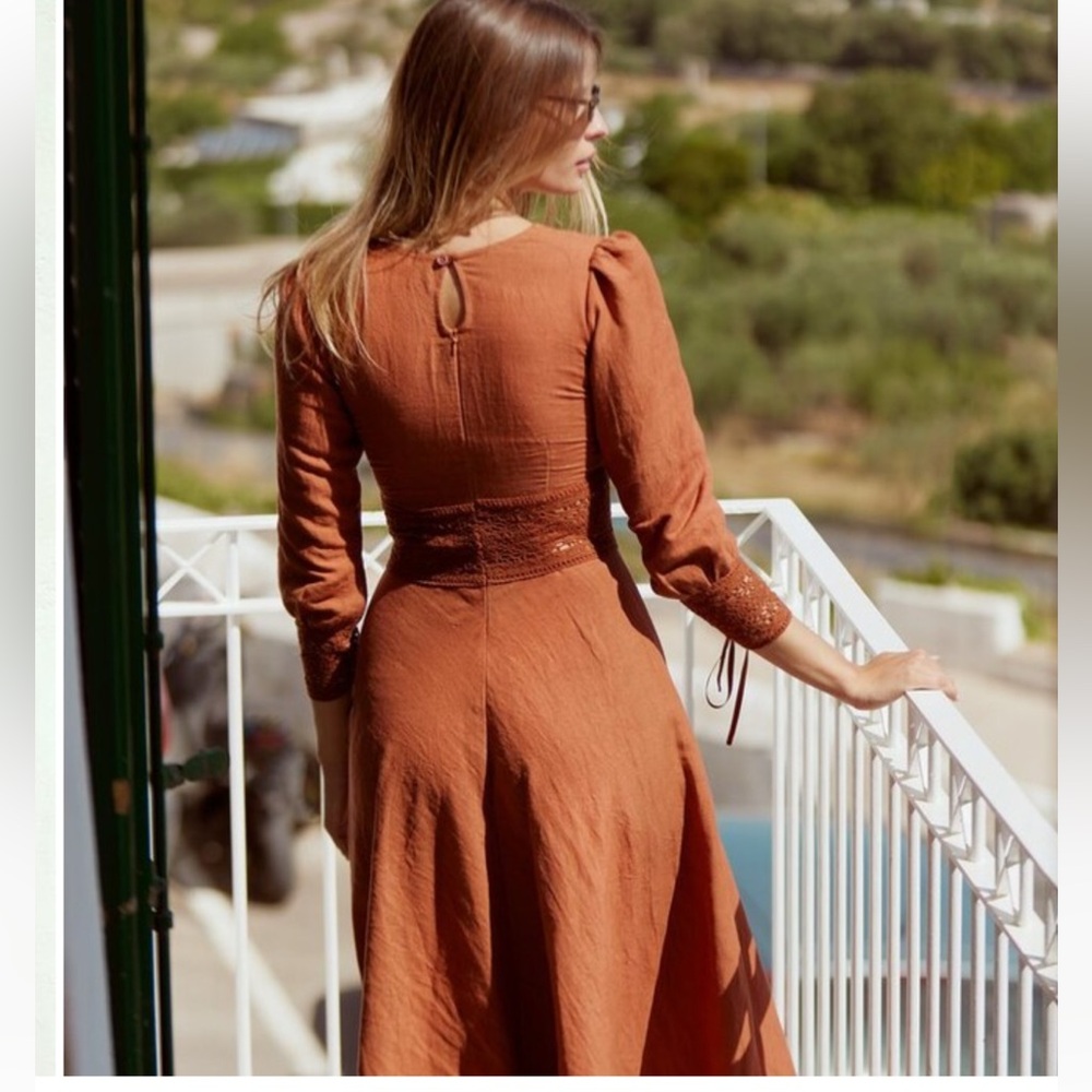 NWT Eddy Mary Linen Maxi Dress - Picture 5 of 14